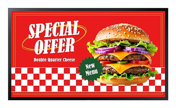 Samsung LH55OHDEBGBXZA signage display 139,7 cm (55") Wi-Fi 3500 cd/m² Black Tizen 24/7